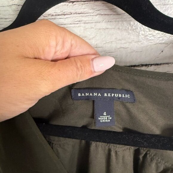 Banana Republic Dark Green V-Neck Dress size 4 - Picture 4 of 7